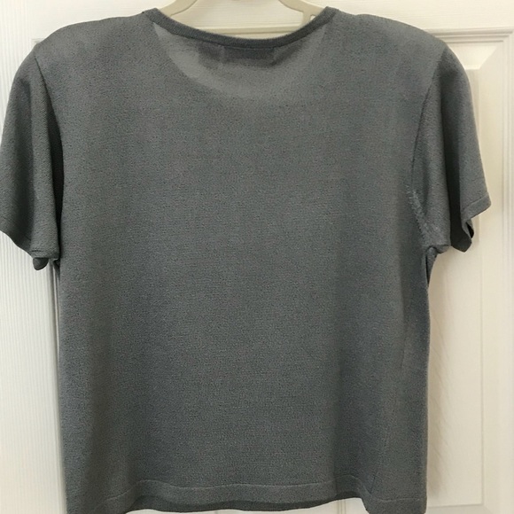 Liz Claiborne metallic silver top Size L - Picture 2 of 3